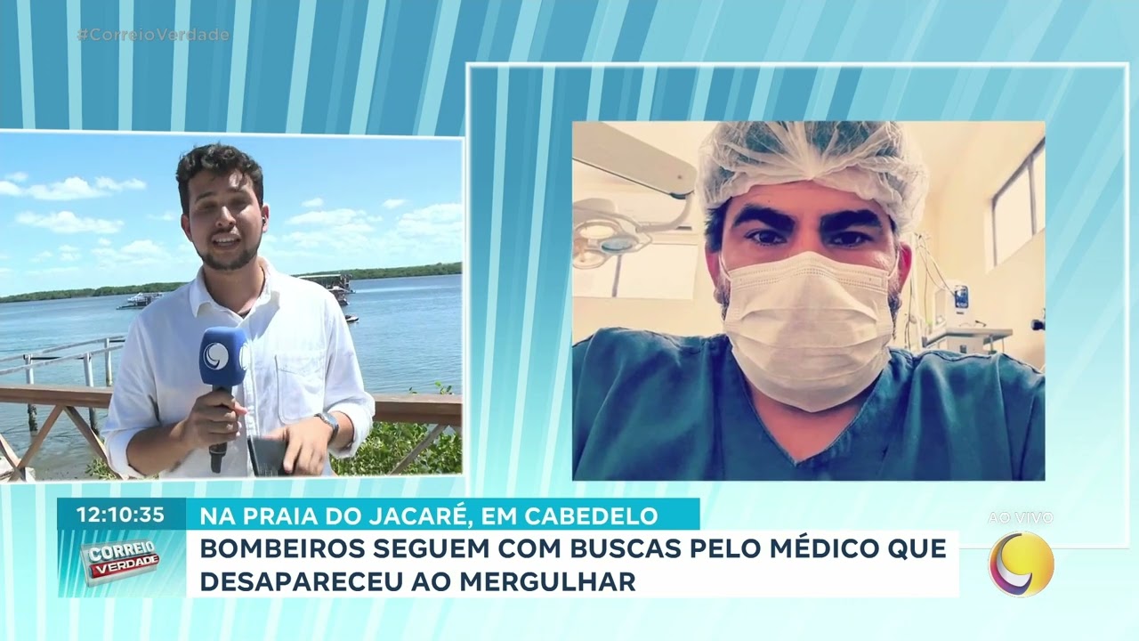 Bombeiros seguem com buscas pelo médico que desapareceu ao mergulhar - Parte 1