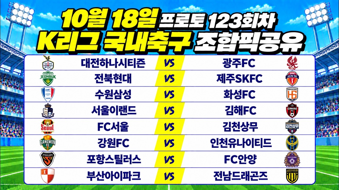 토토분석 프로토분석 스포츠분석 10월18일 K리그 국내축구 축구분석