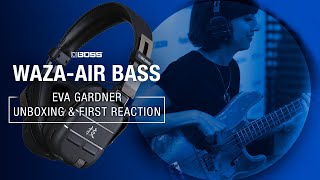 Video thumbnail for EVA GARDNER LIVE DEMO OF BOSS WAZA-AIR BASS HEADPHONES by Eva Gardner