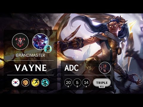 Vayne ADC vs Lucian - KR Grandmaster Patch 9.19