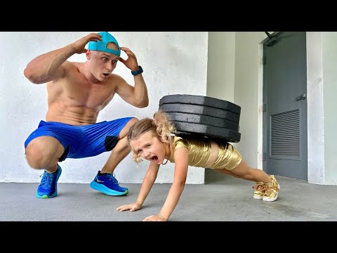 6 Year Old Girl Does Super Heavy Push Ups!