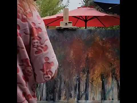 Inspired by Trees and Water Acrylic Large Canvas Painting Idea