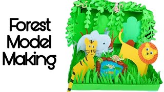 Forest Model Making (Jungle) For School Project With Wild Animals | DIY At Home.