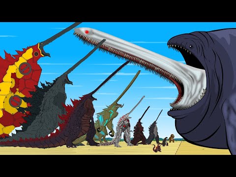 TEAM GODZILLA vs BLOOP - FLYING BOY Long Mouth - Story of Transformation | Godzilla Monster Cartoon