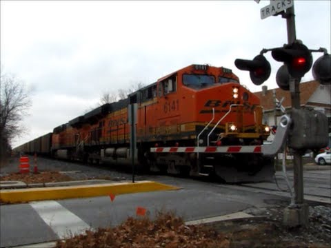 Last Day for Train Horns Part 1: Two BNSF Coal Trains in Fairfield, Iowa