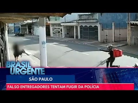 Bandidos disfarçados de entregadores tentam fugir da polícia e se dão mal | Brasil Urgente