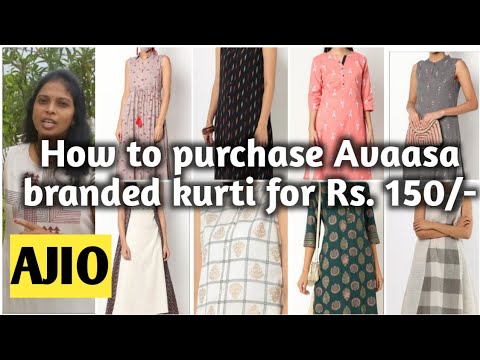 How to purchase Avaasa brand Kurtis for Rs. 150/- #AJIO kurti haul # low price