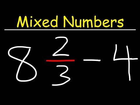 Subtracting Mixed Numbers and Whole Numbers