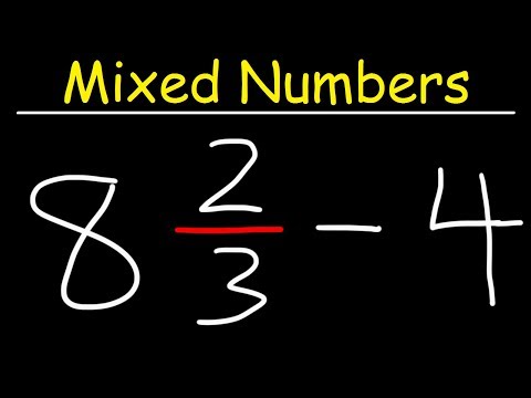 Subtracting Mixed Numbers and Whole Numbers Video