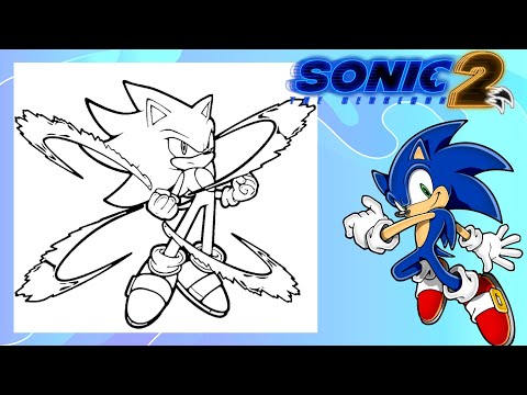 Coloring Sonic 2 the hedgehog/iPad pro coloring/Power Sonic #coloring #sonic