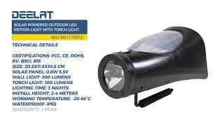 Solar Powered Outdoor LED Motion Light with Torch Light - Multi-functional