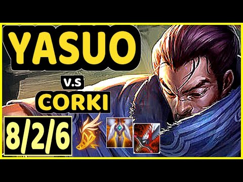 SKT T1 FAKER (YASUO) vs CORKI - 8/2/6 KDA MID CHALLENGER GAMEPLAY - KR