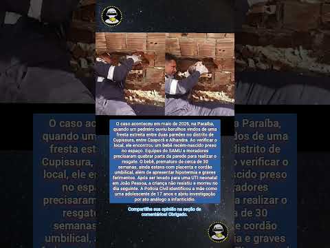 Bebê recém-nascido é encontrado entre paredes e caso termina em tragédia na Paraíba #shorts #viral