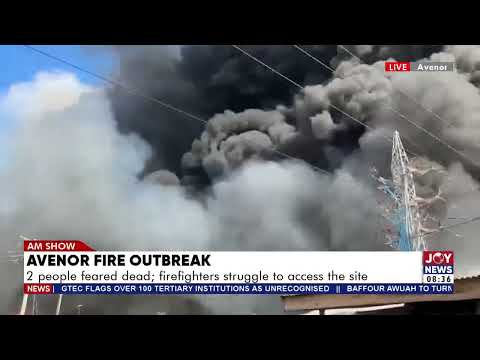 Avenor Fire Outbreak: 2 people feared dead, firefighters struggle to access the site