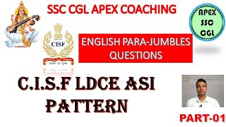 CISF LDCE ASI ENGLISH || ENGLISH PARA JUMBLES QUESTION ssc cgl apex coaching