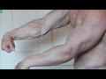 Vascular Bodybuilder The Blonde Savage Flexing Huge Muscle in His Bedroom