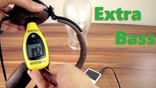 Video thumbnail for Sony MDR-XB600 Extra Bass headphones sound/bass dB/SPL test by Techscrew