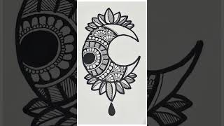 Moon Mandala Art | Aesthetic Mandala Design Drawing Tutorial | 09/100