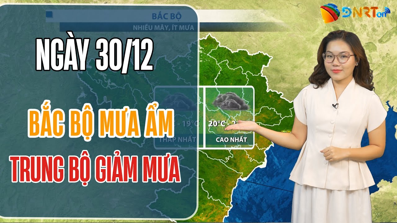 Thời tiết ngày mới 30/12 | Thời tiết dịp cuối năm ổn định, Trung Trung Bộ giảm mưa, trưa chiều nắng