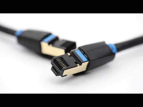 Патч-корд Vention Cat 8 SFTP RJ45 3 м 40 Гбит/с 2000 МГц черный - фото 1 - id-p2340586737