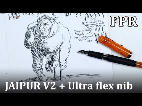 Fountain Pen drawing with a FLEXBLE NIB 6 // FPR Jaipur V2 + EF Ultra Flex nib // Review and demo