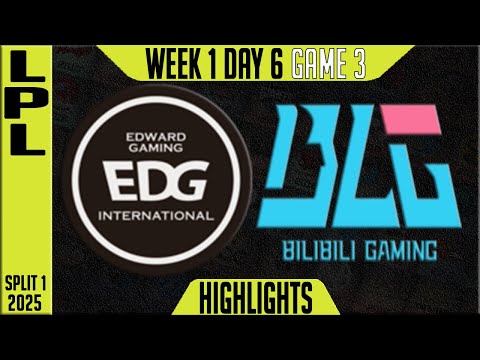 EDG vs BLG Highlights Game 3 | LPL Split 1 Groups 2025 W1D6 | Edward Gaming vs Bilibili Gaming G3
