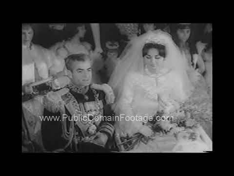Marriage of the Shah of Iran Mohammad Reza Pahlavi to Farah Diba in 1959