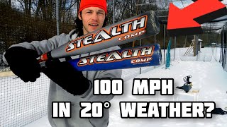 Easton Stealth COMP vs SNOW | Can it break 100mph in the Winter Storm