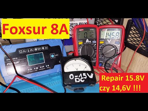 Mój Foxsur 8A w trybie Repair osiąga  napięcie 14.6V.