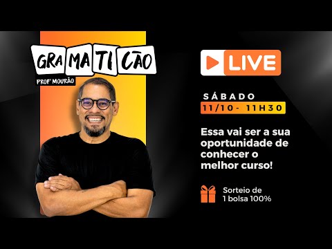 Banner de capa do material gratuito Lançamento do Gramaticão 2.0 - Prof. Mourão