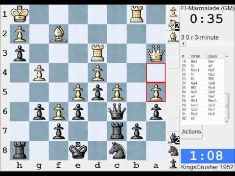 Chess World.net: LIVE Blitz #998 vs ElMarmalade (GM) (2059) - French Defense: advance, Wade (C02)