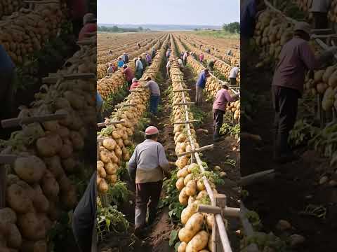 Planting new varieties of potatoes🥔#farmer #farming #farm #nature #shorts