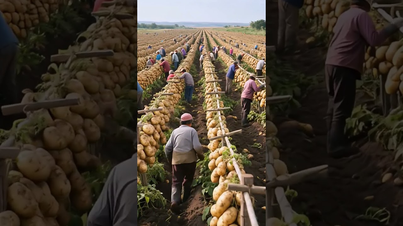 Planting new varieties of potatoes🥔#farmer #farming #farm #nature #shorts