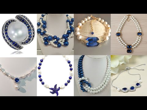 Premium🤩 Blue Sapphire & Freshwater Pearls Jewelry Collection | Elegant Designs 