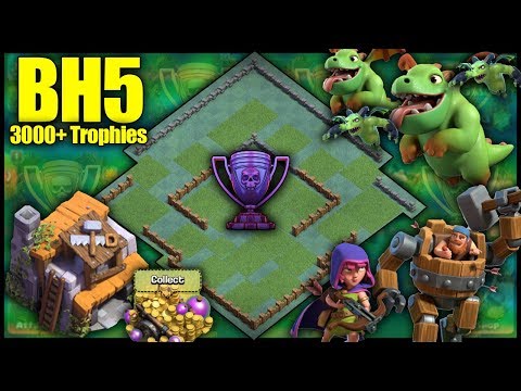 BEST BH5 [Builder Hall 5] 3000+ Trophies Base! W/ Replays , Anti Baby Dragon - Clash Of Clans