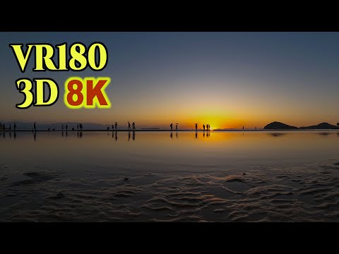 [ 8K 3D VR180 ] 父母ケ浜（香川県三豊市）海岸のリフレクション絶景スポット