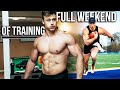 FULL WEEKEND OF WORKOUTS | Powerlifting, Bodybuilding, and Cardio/Athletics