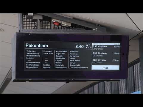 'Pakenham' service announcement at Sunshine station