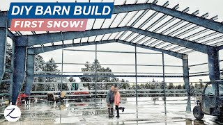 We were NOT ready for THIS! ❄️☃️ (will it wreck our barn build?) Ep 339