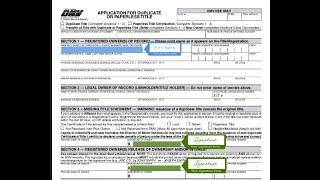 California REG 227 Replacement title application STEP BY STEP