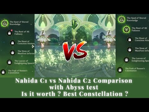 Nahida C1 vs Nahida C2 Comparison with Abyss test | Is it worth ? Best Constellation ?