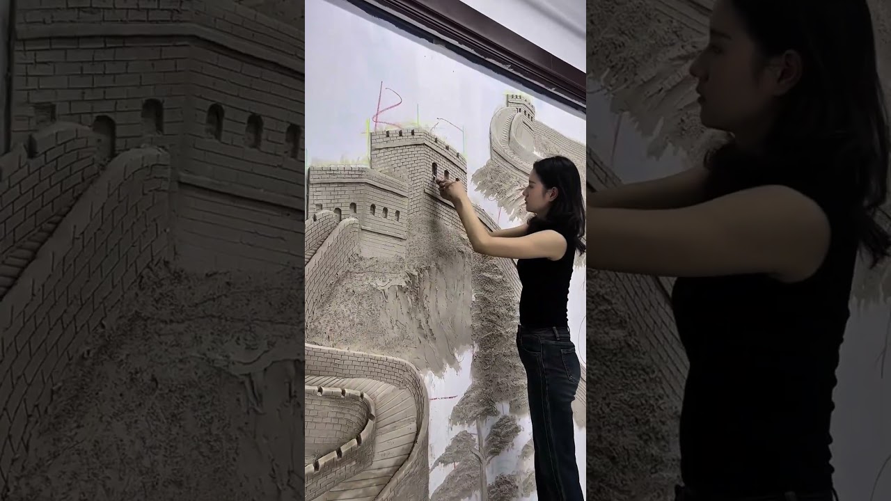 🏯 ᴀᴍᴀᴢɪɴɢ 3ᴅ ᴡᴀʟʟ ᴀʀᴛ: ᴛʜᴇ ɢʀᴇᴀᴛ ᴡᴀʟʟ ᴏғ ᴄʜɪɴᴀ! ✨ #muralproject #streetmural #shorts