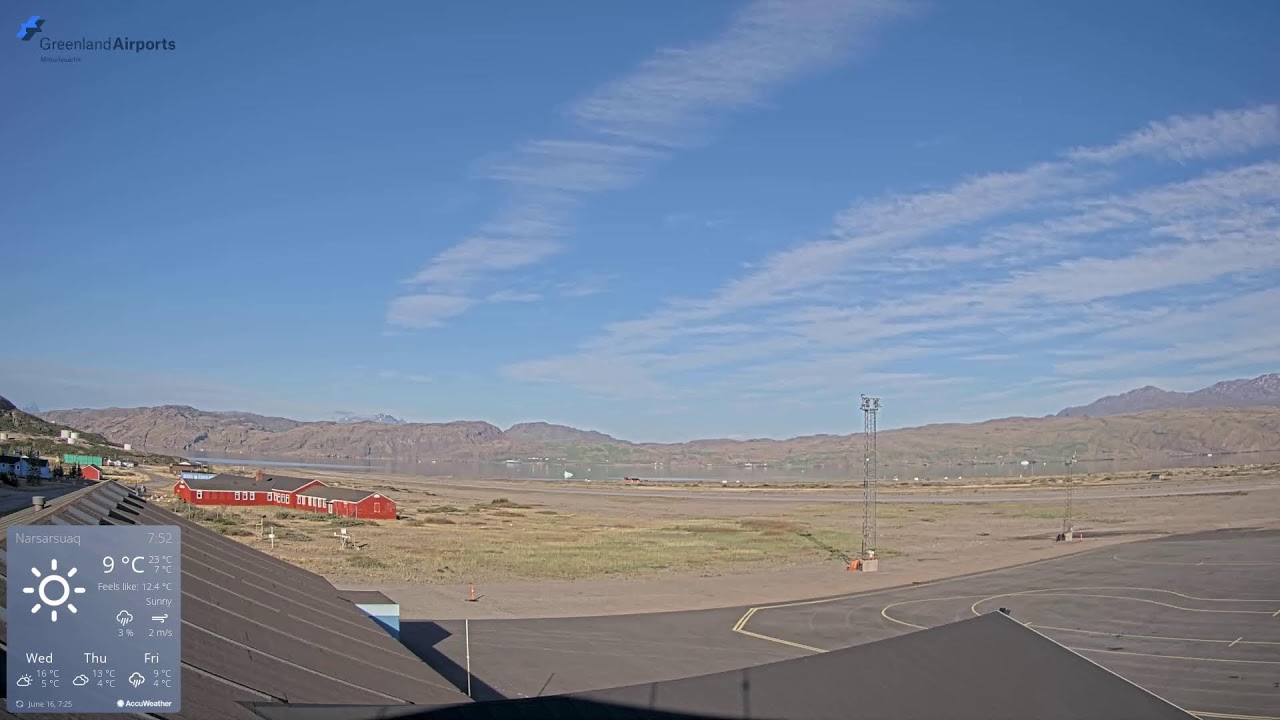 Live webcam view of Narsarsuaq Airport West View