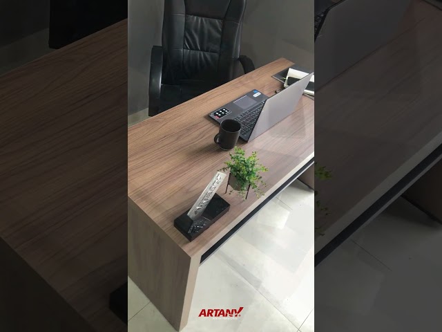 Mesa para Escritório Tamburato Nogal/Preto 6363 - Artany Móveis