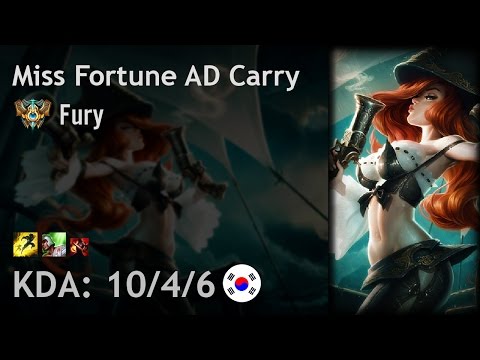 Miss Fortune AD Carry vs Ezreal - Fury - KR Challenger Patch 6.20