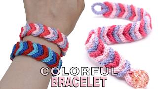 Colorful Crochet Bracelet in 10 Minutes! | Beginner Friendly DIY