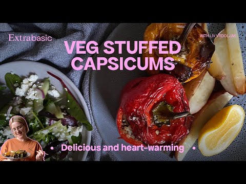 VEGETARIAN STUFFED CAPSICUMS | Delicious and heart-warming dinner recipe
