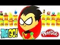 Huevo Sorpresa Gigante De Robin De Los Jóvenes Titanes En Acción En Español De Plastilina