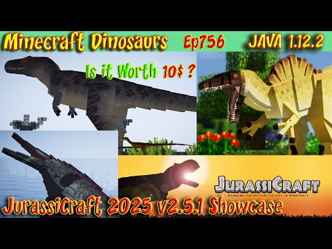 Jurassicraft 2025 Full Showcase v2.5.1 Feb25 Is It Worth $10? JAVA 1.12.2 Minecraft Dinosaurs Ep756