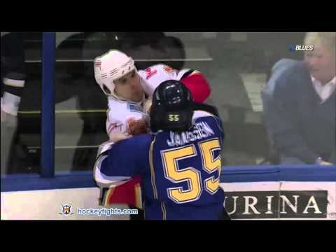 Tom Kostopoulos vs Cam Janssen Mar 1, 2011